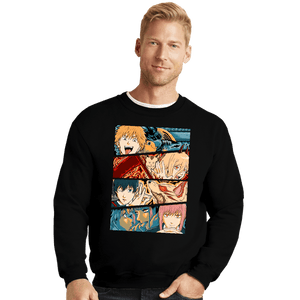 Daily_Deal_Shirts Crewneck Sweater, Unisex / Small / Black Chainsaw Hunters