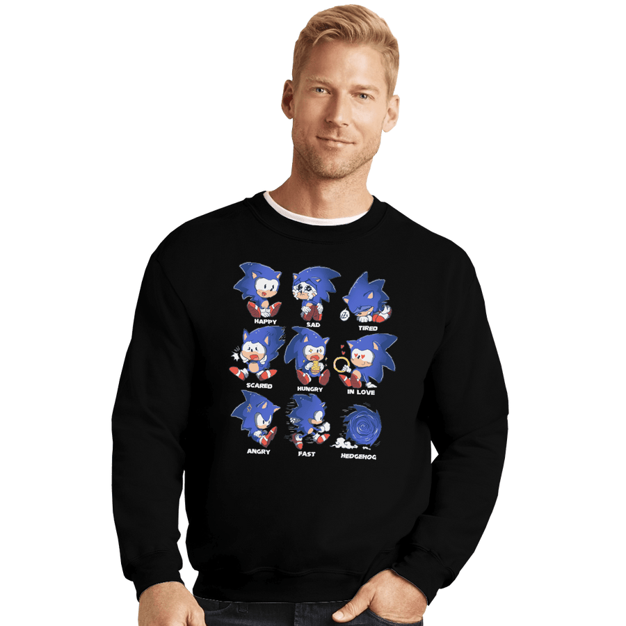 Shirts Crewneck Sweater, Unisex / Small / Black Hedgehog