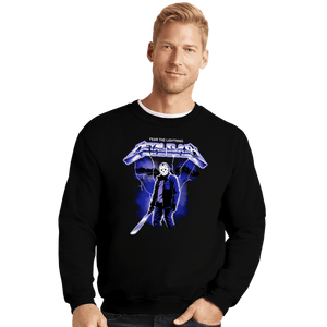 Daily_Deal_Shirts Crewneck Sweater, Unisex / Small / Black Metal Slash