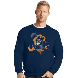 Daily_Deal_Shirts Crewneck Sweater, Unisex / Small / Navy Cosmic Sailor