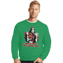 Load image into Gallery viewer, Shirts Crewneck Sweater, Unisex / Small / Irish Green Why Santa Why
