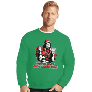 Shirts Crewneck Sweater, Unisex / Small / Irish Green Why Santa Why