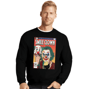 Shirts Crewneck Sweater, Unisex / Small / Black Smile Clown