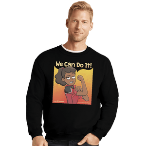 Shirts Crewneck Sweater, Unisex / Small / Black Lower Decks Can Do It