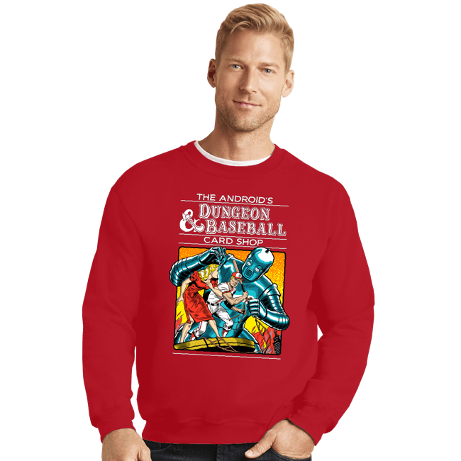 Daily_Deal_Shirts Crewneck Sweater, Unisex / Small / Red The Android's Dungeon & Baseball Card Shop