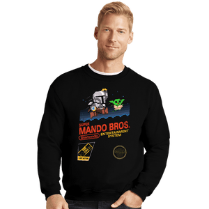 Daily_Deal_Shirts Crewneck Sweater, Unisex / Small / Black Super Mando Bros