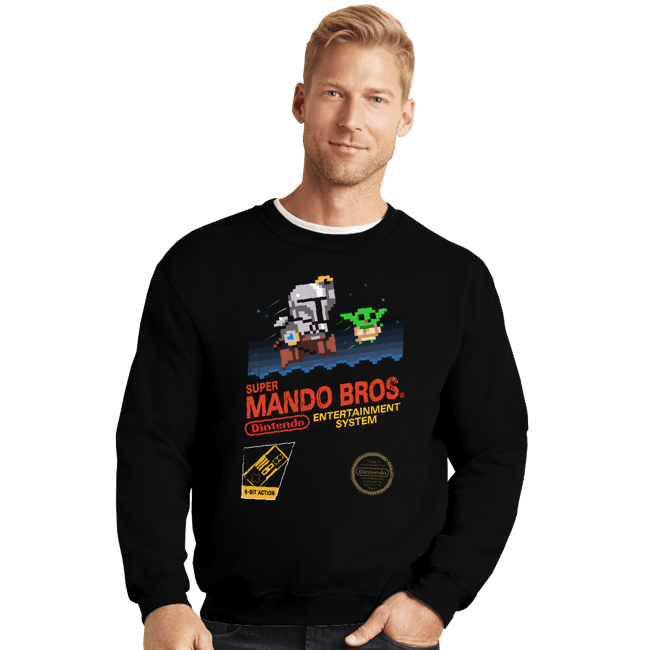 Daily_Deal_Shirts Crewneck Sweater, Unisex / Small / Black Super Mando Bros