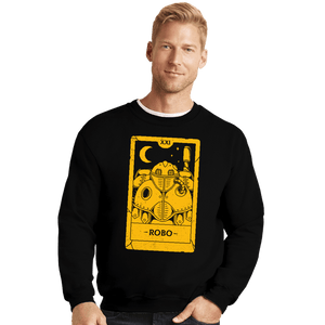 Shirts Crewneck Sweater, Unisex / Small / Black Robo Tarot Card