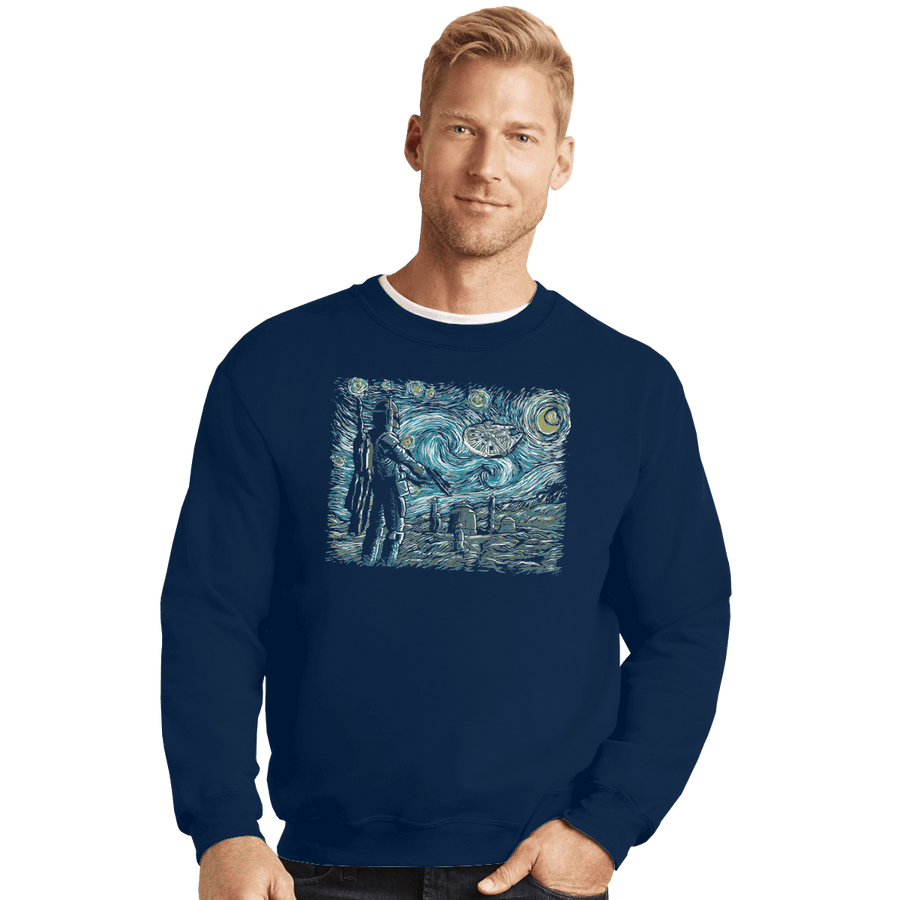 Secret_Shirts Crewneck Sweater, Unisex / Small / Navy Starry Wars