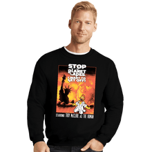 Load image into Gallery viewer, Secret_Shirts Crewneck Sweater, Unisex / Small / Black Stop The Planet Of The Apes!
