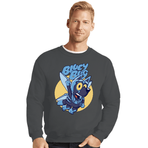 Daily_Deal_Shirts Crewneck Sweater, Unisex / Small / Charcoal Bluey Bug