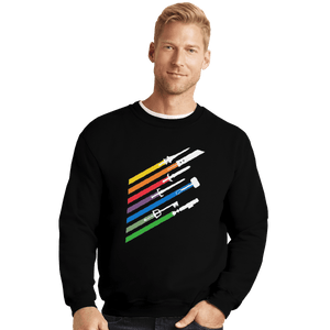 Shirts Crewneck Sweater, Unisex / Small / Black Weapon Streaks