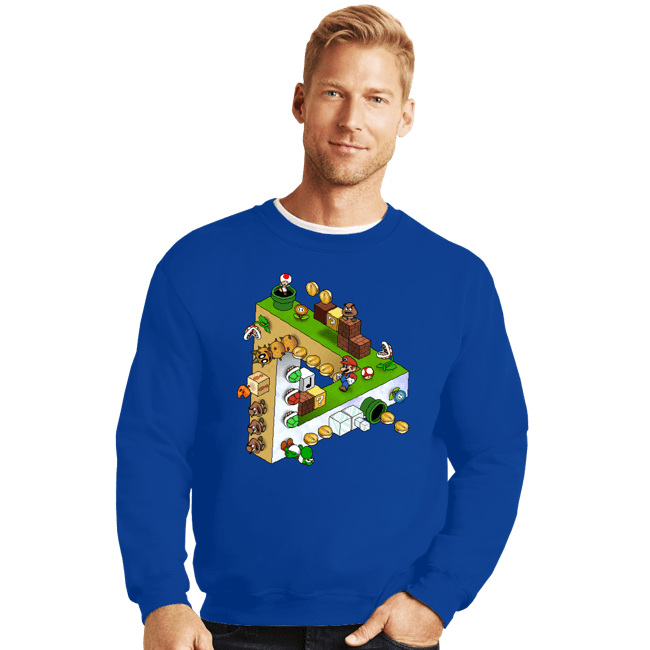 Daily_Deal_Shirts Crewneck Sweater, Unisex / Small / Royal Blue Impossible Platforms
