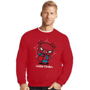 Shirts Crewneck Sweater, Unisex / Small / Red Hello Porker