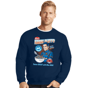 Daily_Deal_Shirts Crewneck Sweater, Unisex / Small / Navy Karn Puffs