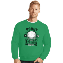 Load image into Gallery viewer, Shirts Crewneck Sweater, Unisex / Small / Irish Green Robot Depreciation Society
