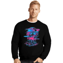 Load image into Gallery viewer, Shirts Crewneck Sweater, Unisex / Small / Black Glitch Cyborg
