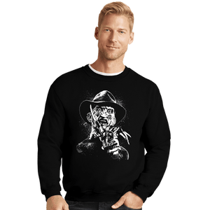 Daily_Deal_Shirts Crewneck Sweater, Unisex / Small / Black Nightmare Splatter