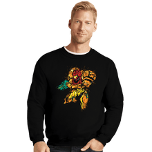 Load image into Gallery viewer, Shirts Crewneck Sweater, Unisex / Small / Black Metroid - Galactic Bounty Hunter
