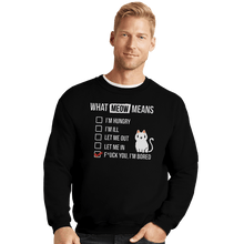 Load image into Gallery viewer, Shirts Crewneck Sweater, Unisex / Small / Black Meow Meaning

