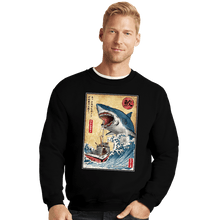 Load image into Gallery viewer, Secret_Shirts Crewneck Sweater, Unisex / Small / Black Hunting The Shark In Japan
