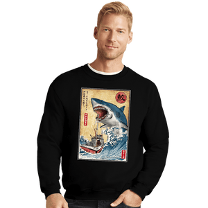 Secret_Shirts Crewneck Sweater, Unisex / Small / Black Hunting The Shark In Japan