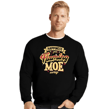 Load image into Gallery viewer, Daily_Deal_Shirts Crewneck Sweater, Unisex / Small / Black Just A Flaming Moe Away
