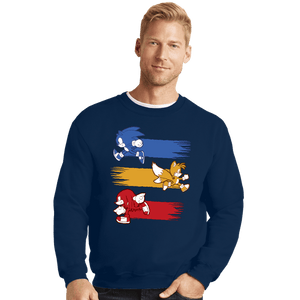 Daily_Deal_Shirts Crewneck Sweater, Unisex / Small / Navy Runners
