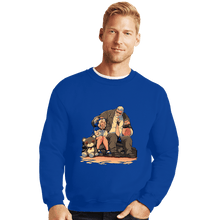 Load image into Gallery viewer, Daily_Deal_Shirts Crewneck Sweater, Unisex / Small / Royal Blue Family Lunch
