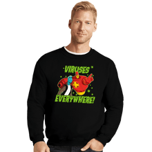Load image into Gallery viewer, Daily_Deal_Shirts Crewneck Sweater, Unisex / Small / Black Viruses Everywhere
