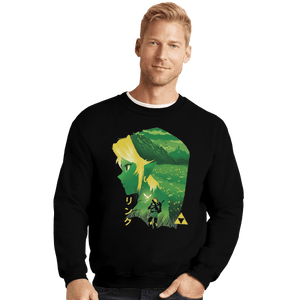 Shirts Crewneck Sweater, Unisex / Small / Black Hyrule Hero