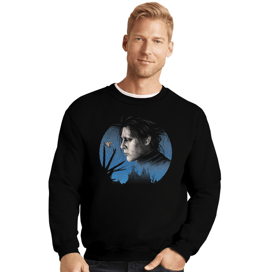 Shirts Crewneck Sweater, Unisex / Small / Black Scissored Gentleman