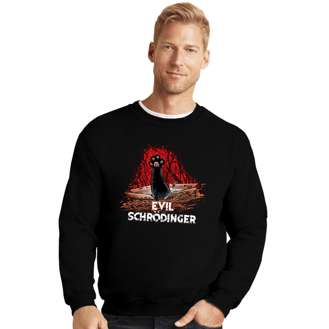 Secret_Shirts Crewneck Sweater, Unisex / Small / Black Evil Schrödinger