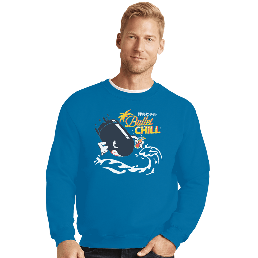 Shirts Crewneck Sweater, Unisex / Small / Sapphire Bullet Chill Summer