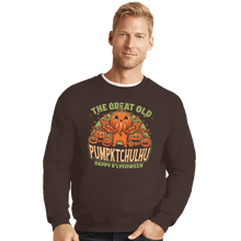 Load image into Gallery viewer, Secret_Shirts Crewneck Sweater, Unisex / Small / Dark Chocolate Pumpkin Cthulhu
