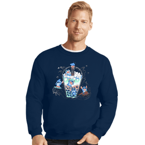 Daily_Deal_Shirts Crewneck Sweater, Unisex / Small / Navy Bubble Stitch
