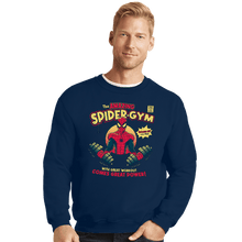 Load image into Gallery viewer, Daily_Deal_Shirts Crewneck Sweater, Unisex / Small / Navy The Amazing Spider-Gym
