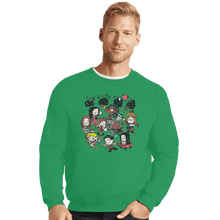 Load image into Gallery viewer, Shirts Crewneck Sweater, Unisex / Small / Irish Green Fireflys
