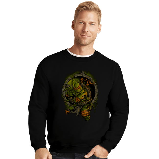 Secret_Shirts Crewneck Sweater, Unisex / Small / Black TMNT Mikey