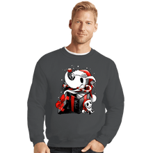 Load image into Gallery viewer, Daily_Deal_Shirts Crewneck Sweater, Unisex / Small / Charcoal Christmas Ghost Dog
