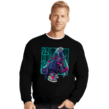 Load image into Gallery viewer, Daily_Deal_Shirts Crewneck Sweater, Unisex / Small / Black Neon Waxing Moon
