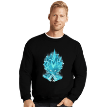 Load image into Gallery viewer, Shirts Crewneck Sweater, Unisex / Small / Black Super Saiyan Blue
