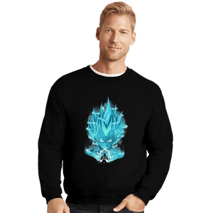 Shirts Crewneck Sweater, Unisex / Small / Black Super Saiyan Blue