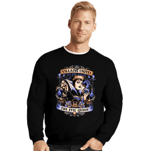 Daily_Deal_Shirts Crewneck Sweater, Unisex / Small / Black Villains Unite Evil Queen