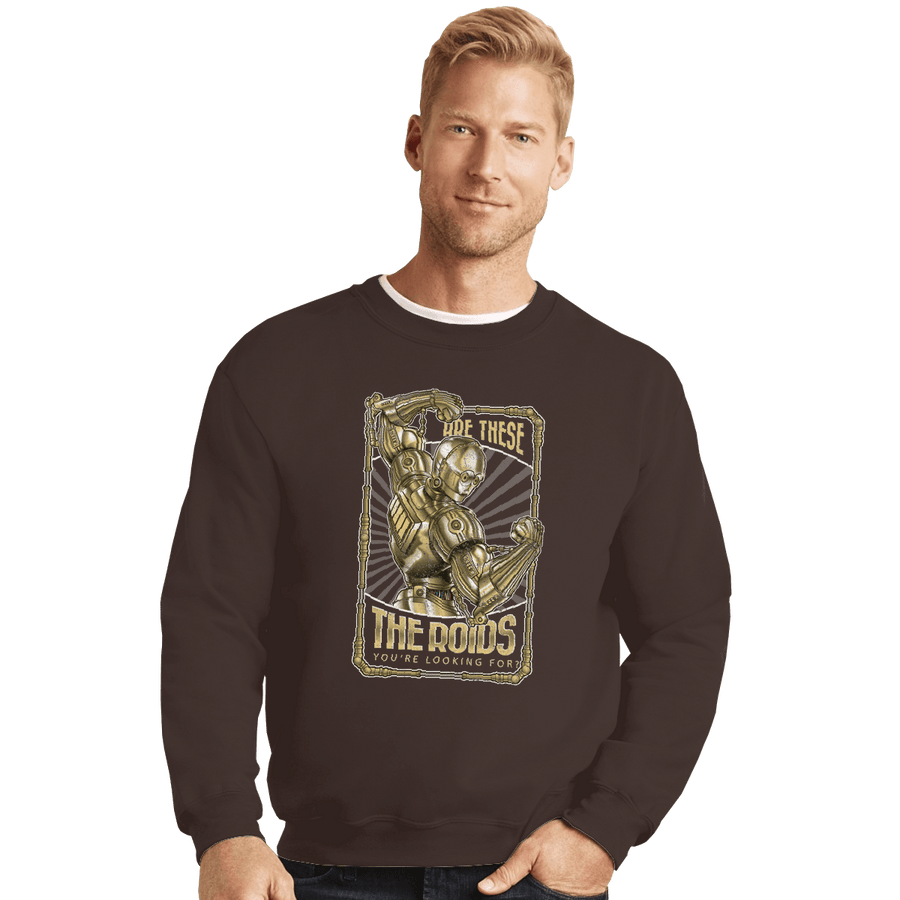 Shirts Crewneck Sweater, Unisex / Small / Dark Chocolate Are These The Roids