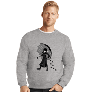 Daily_Deal_Shirts Crewneck Sweater, Unisex / Small / Sports Grey Spooky Girl