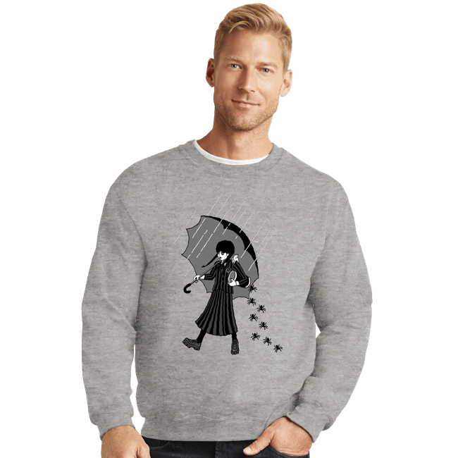 Daily_Deal_Shirts Crewneck Sweater, Unisex / Small / Sports Grey Spooky Girl