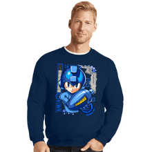 Load image into Gallery viewer, Secret_Shirts Crewneck Sweater, Unisex / Small / Navy A Metal Hero
