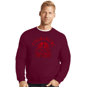 Shirts Crewneck Sweater, Unisex / Small / Maroon Fire Bending