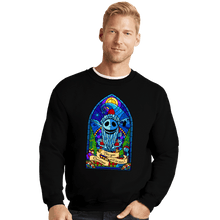 Load image into Gallery viewer, Daily_Deal_Shirts Crewneck Sweater, Unisex / Small / Black Stained Glass Xmas
